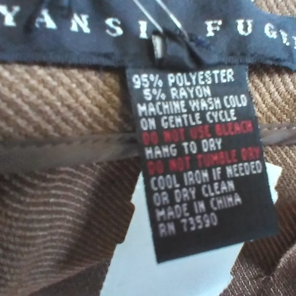 YANSI FUGEL Trousers Pants16 US / 46 EUR New w/tag $210 Coffee Brown Poly Rayon - Picture 12 of 12